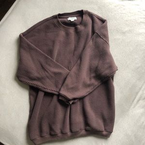 Aerie | brown oversized waffle knit sweatshirt | s